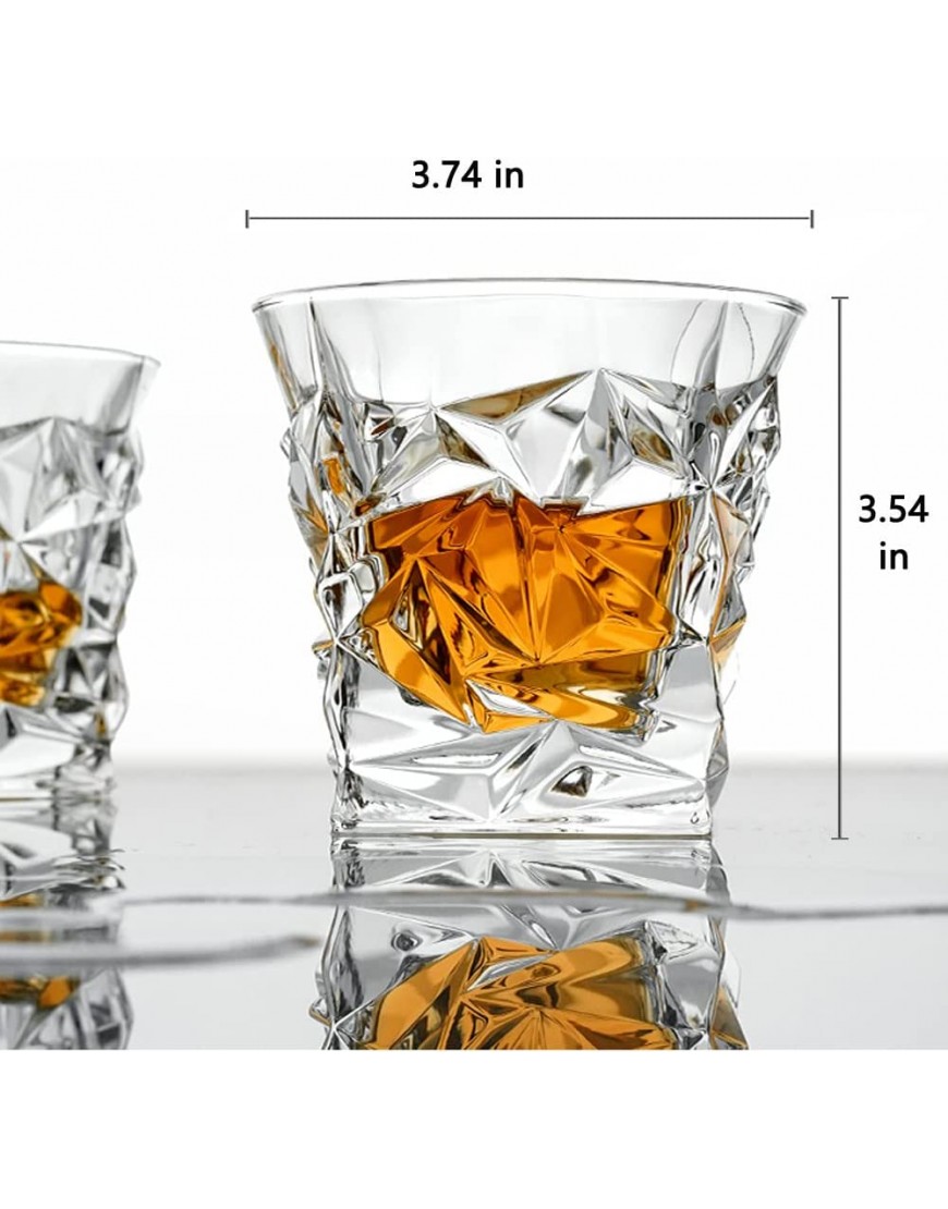 BOWD verres à whisky Lot de 2en cristal sans plomb avec motif Ice Rock Verres à whisky pour scotch Style vintage rock Pour bourbon malt cognac brandy verres（280ML） - BM9KNGZWV