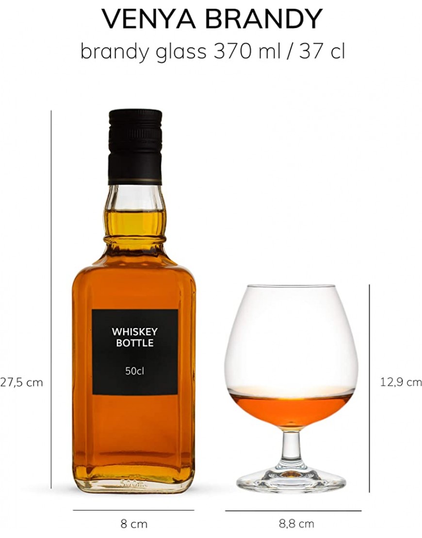 Libbey Verre à apéritif Venya Brandy 370 ml 37 cl 6 pièces Verre à cognac Passe au lave-vaisselle Haute qualité - B5K21EAEQ