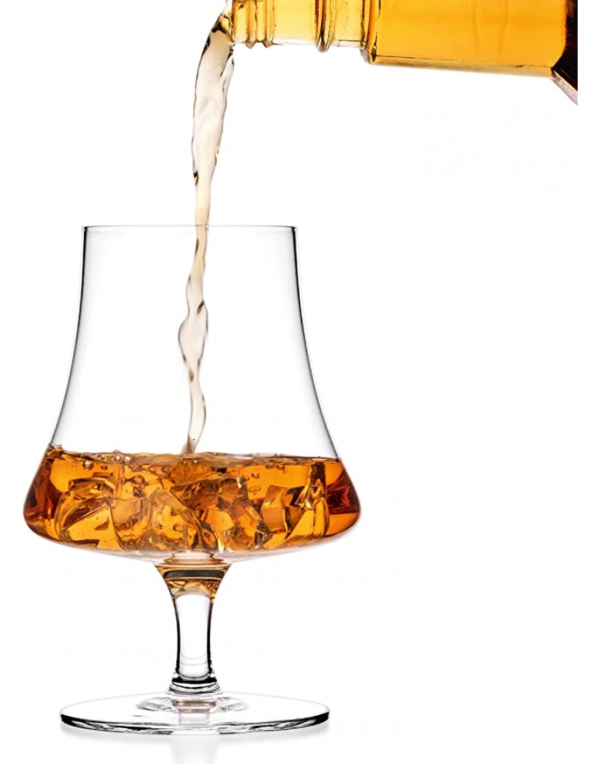 Luxbe Lot de 4 verres à whisky en cristal à brandy Fabriqués à la main Parfaits pour les boissons spiritueuses Scotch Cognac 250 ml - BJK2NPQTR