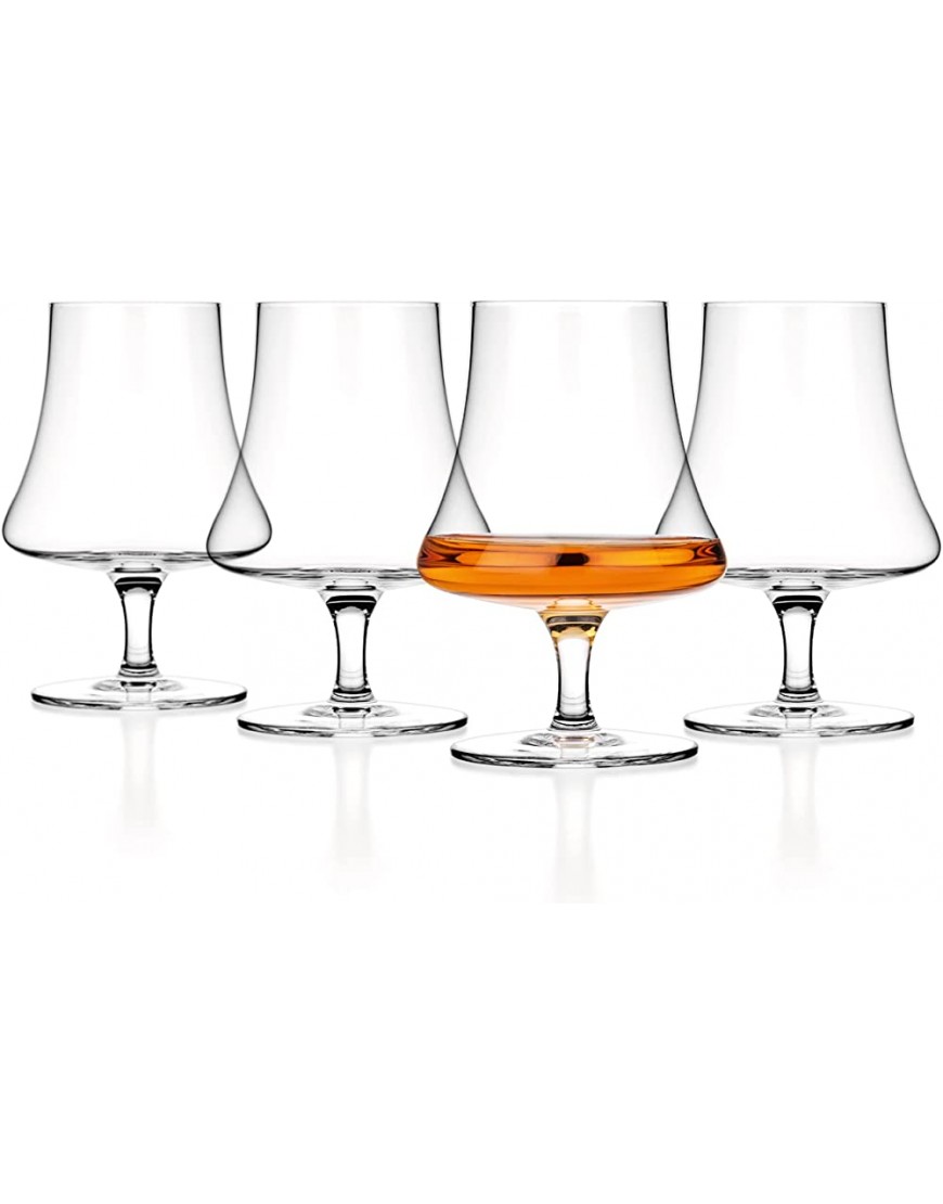 Luxbe Lot de 4 verres à whisky en cristal à brandy Fabriqués à la main Parfaits pour les boissons spiritueuses Scotch Cognac 250 ml - BJK2NPQTR