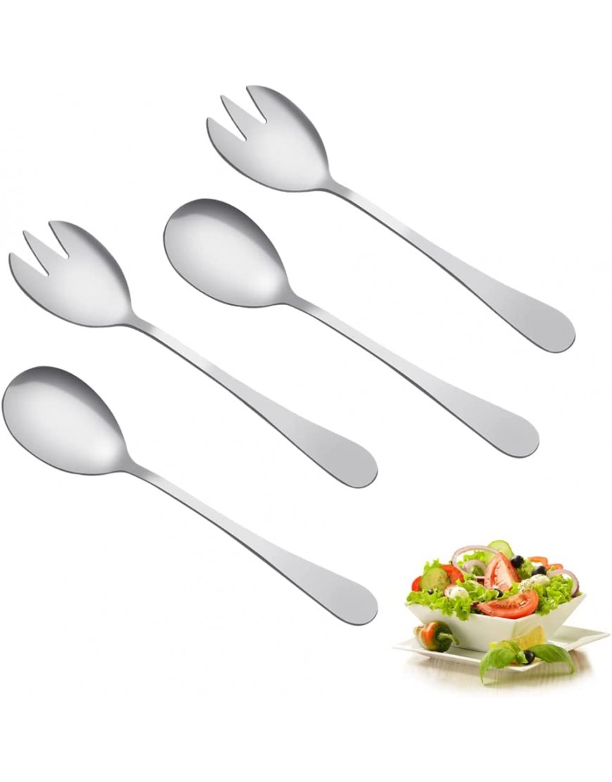 WENRERO 2 PCS Cuillère à Salade et 2 PCS Fourchettes à Salade Couverts à Salade INOX 20 cm Fourchettes et Cuillères en Acier Inoxydable Set Serveur Salade pour Fruits Nouilles Cuisine Dîners - BM3NMXISY
