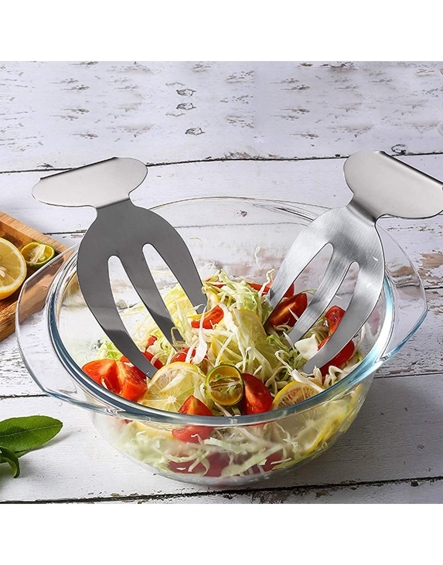 WOTEG Salade Mains,Lot de 2 Couverts à Salade Ergonomiques en Acier Inoxydable | Ensemble de Pinces à Salade pour mélanger mélanger et Servir la Salade la Maison la Cuisine - BN8VJURXX