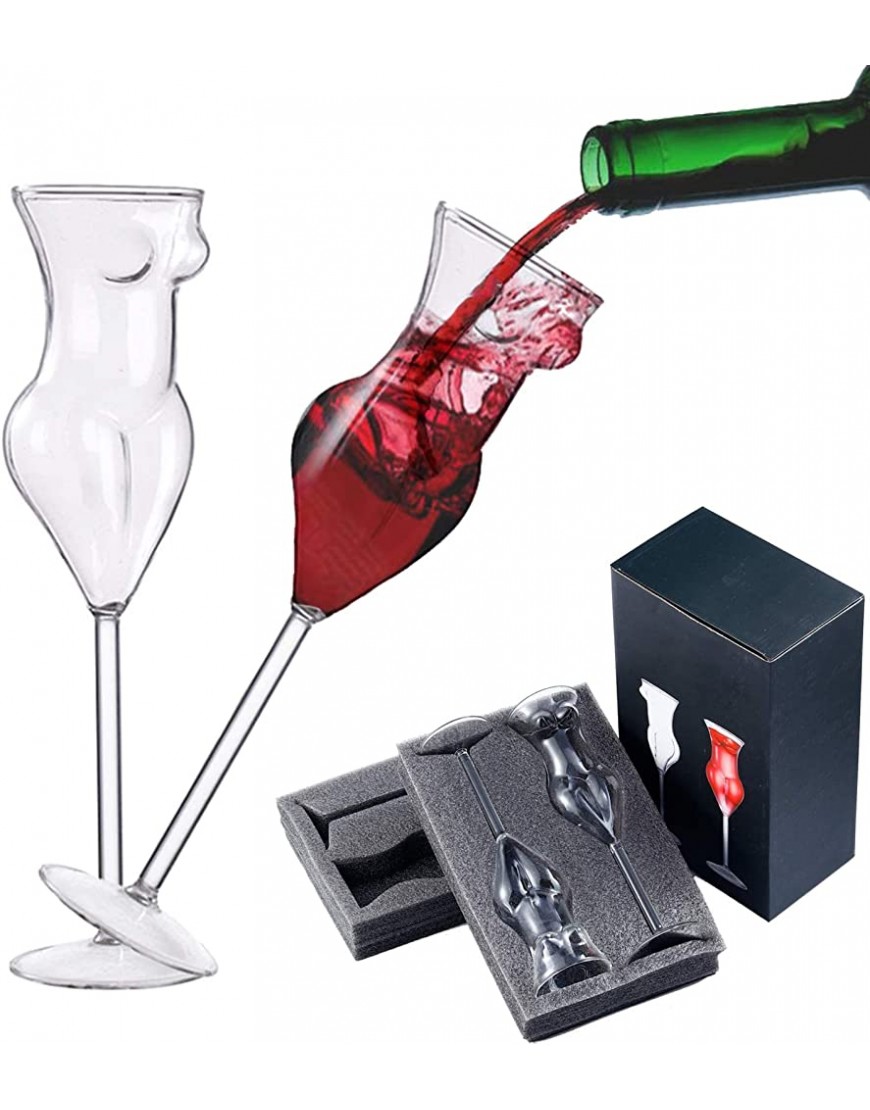 BSSN Lot de 2 verres à vin fantaisie flûtes à champagne verres de beauté sexy cadeaux personnalisés pour femme fête d'anniversaire bar fête de mariage - BE6MKMEPD