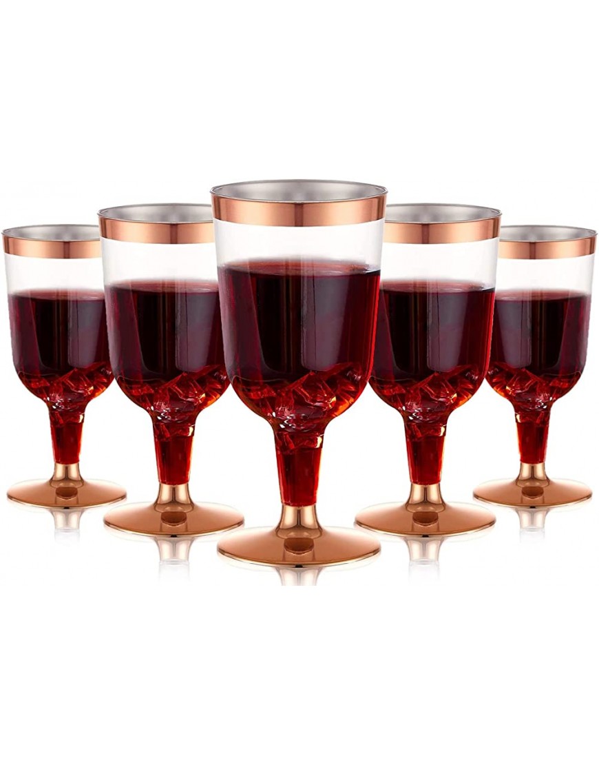 LATERN 30 Pièces Verres à Vin en Plastique 170ml Verres à Dégustation de Vin en Or Rose Tasses à Vin de Fête à Tige Réutilisables pour Boissons Whisky Champagne Bière Cocktail Martini 13,4 x 6,5cm - B47KHOPPO
