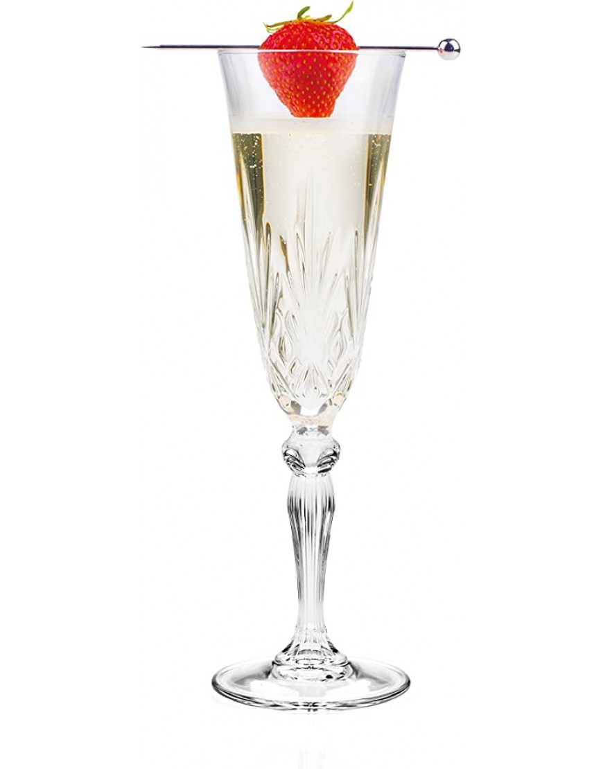 RCR 25600020006 Melodia Luxion Crystal Lot de 6 Verres à Champagne Flûtes à Champagne en Cristal 160 ml Compatibles Lave-Vaisselle Verres de Boissons pour la Maison Les Restaurants Les Fêtes - BN7VDXUPS