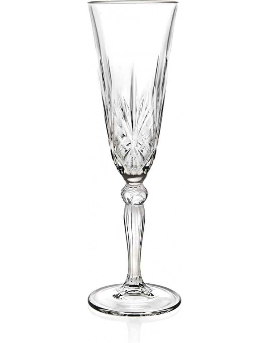 RCR 25600020006 Melodia Luxion Crystal Lot de 6 Verres à Champagne Flûtes à Champagne en Cristal 160 ml Compatibles Lave-Vaisselle Verres de Boissons pour la Maison Les Restaurants Les Fêtes - BN7VDXUPS