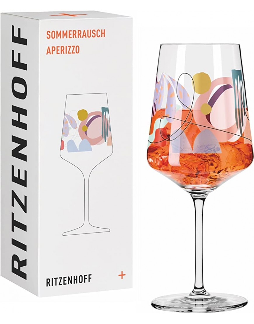 Ritzenhoff 2841007 Verre apéritif 500 ml Série Summer Rusch N° 7 avec formes colorées Fabriqué en Allemagne - B9179AZST