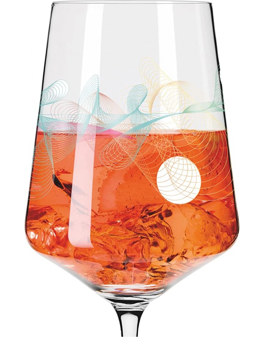 Ritzenhoff 2841014 Verre apéritif 500 ml Série Summer Rush N°14 avec spirales colorées Fabriqué en Allemagne - B1KV1YOKK