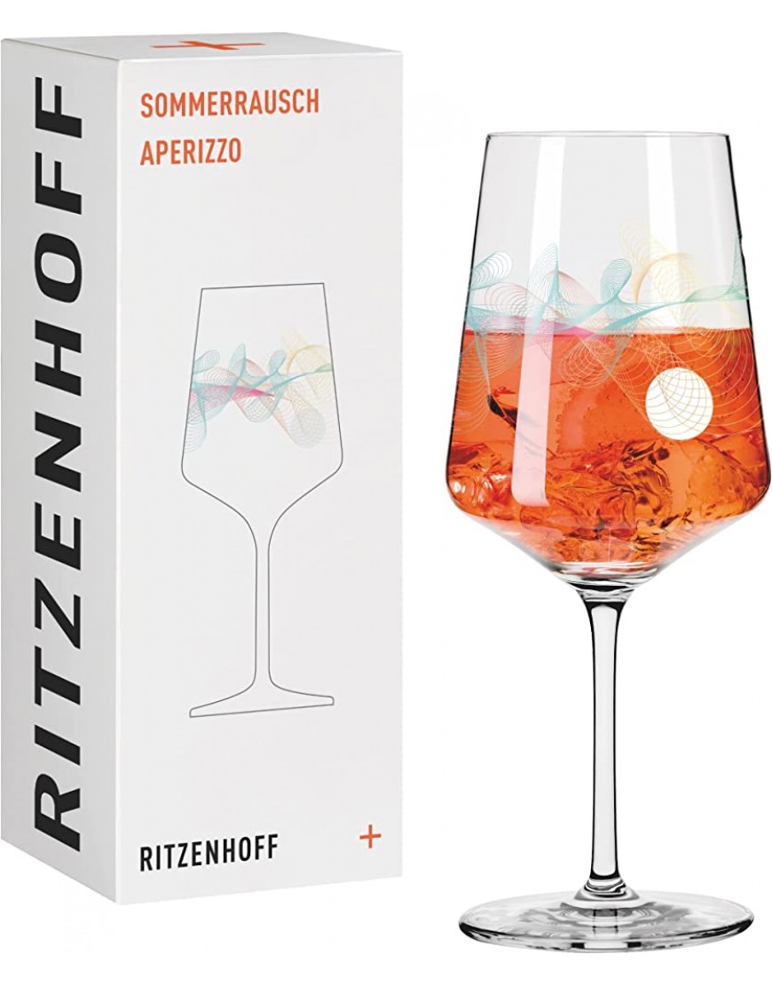 Ritzenhoff 2841014 Verre apéritif 500 ml Série Summer Rush N°14 avec spirales colorées Fabriqué en Allemagne - B1KV1YOKK