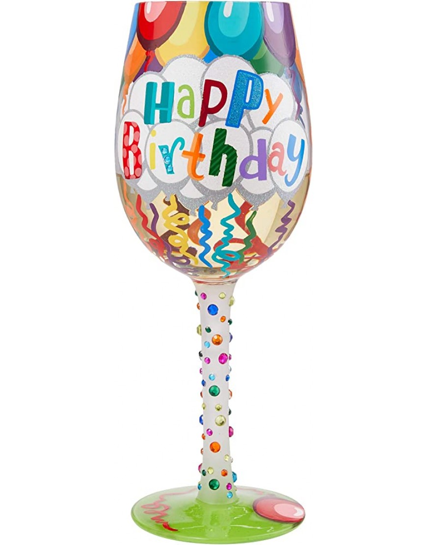Enesco 6009211 Designs by Lolita Happy Birthday Verre à vin peint à la main Multicolore - BN2EQCDSO