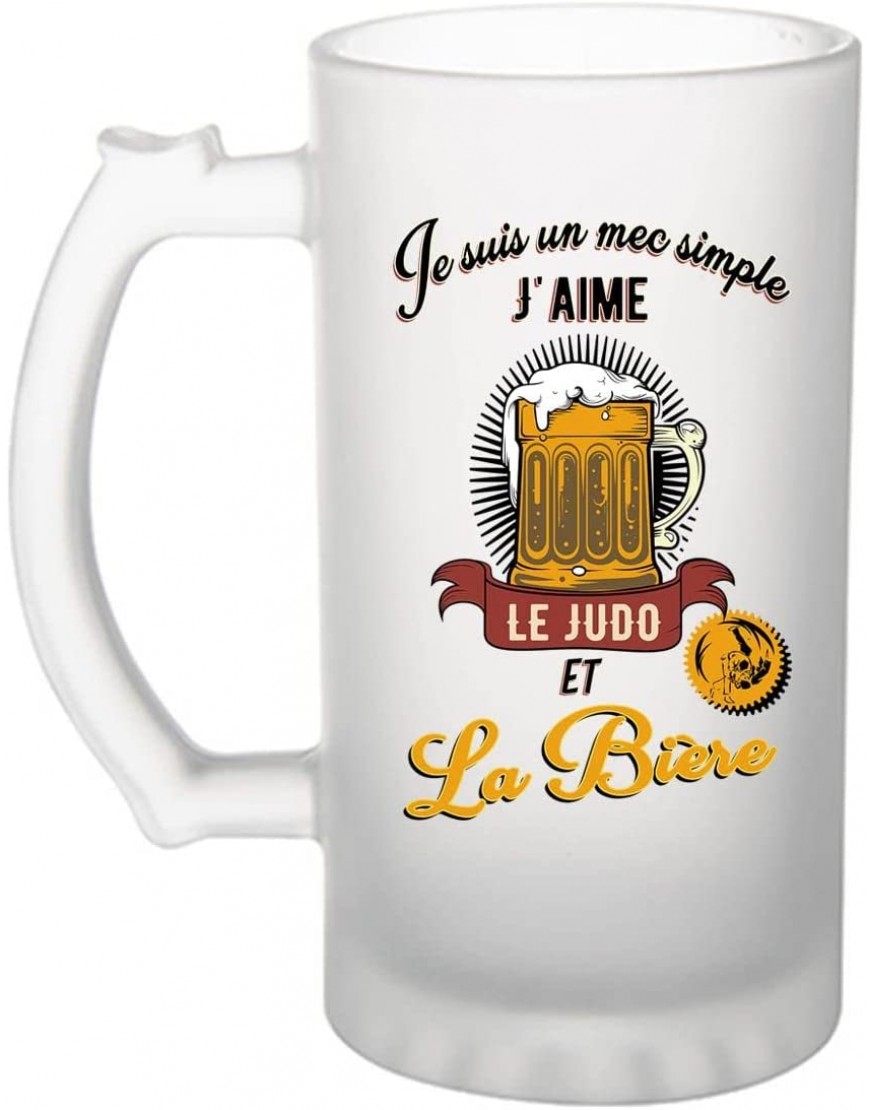 Chope de bière Judo et Bière | Verre à bière pinte Cadeau humour alcool et loisir pour Judoka - BD76KBAGI