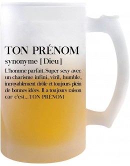 Chope de Bière Prénom Prénom Homme Définition | Verre à bière pinte personnalisable Cadeau humour alcool original | Imprimé en France - BHWK2RPQO
