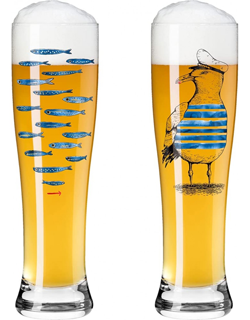 Ritzenhoff 3481007 Lot de 2 verres à bière de blé 500 ml – Lot de 2 – Série de temps d'utilisation n° 7 – Lot de 2 avec impression numérique multicolore - B55K8UDYQ