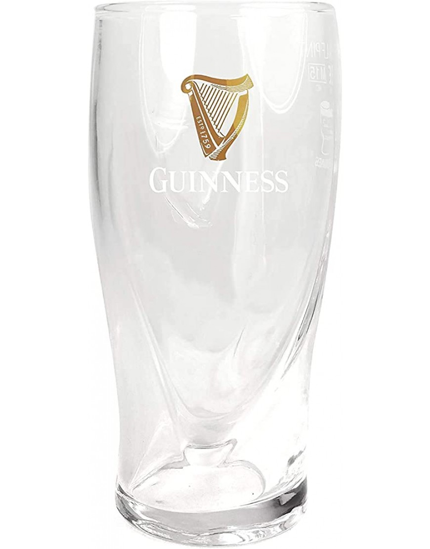 SP Guinness Lot de 4 verres à bière 568 ml Marquage CE Motif harpe en relief - BE21BHRTL
