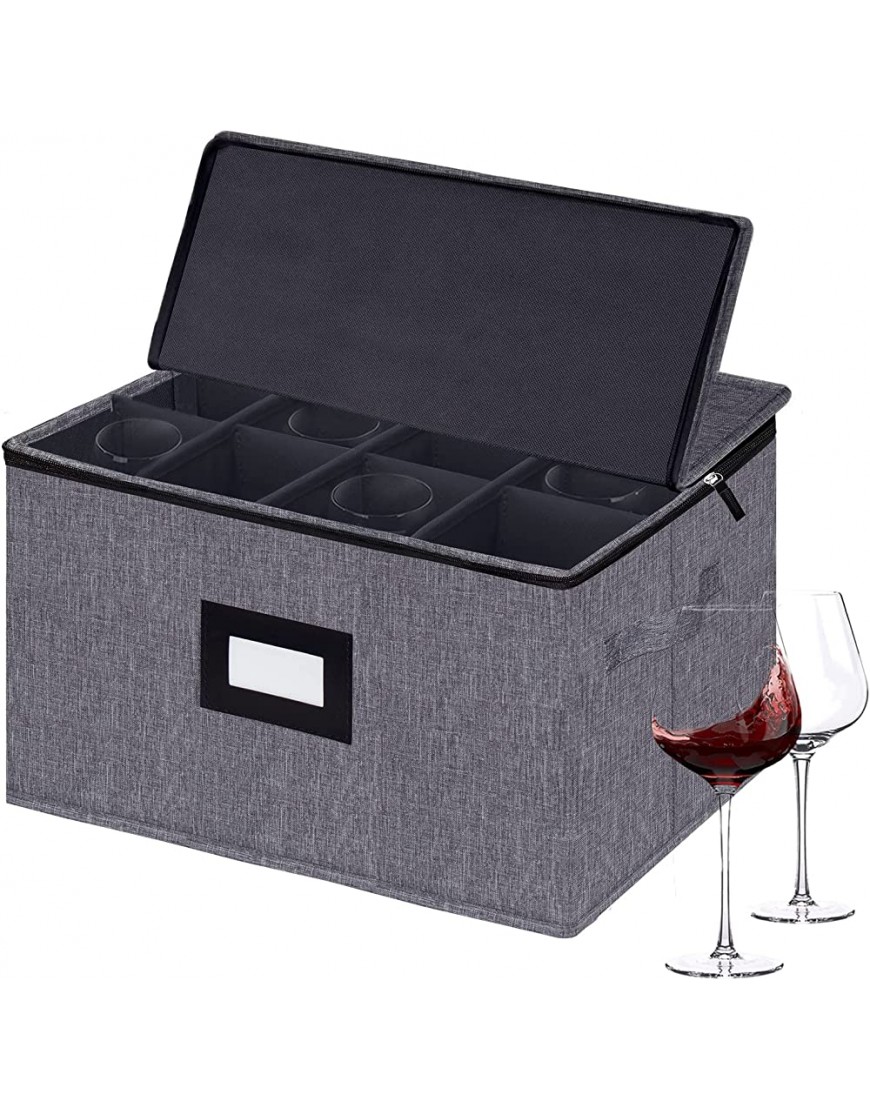 Boîte de rangement de verrerie protection de flûte à champagne en verre à vin boîtes de déménagement d'emballage de verres à pied - B11N8CJJD