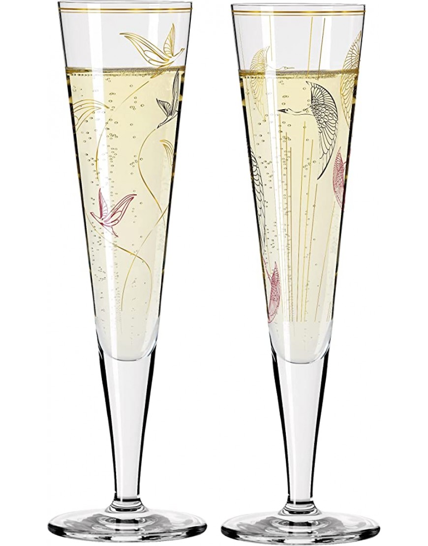 Dekomiro Ritzenhoff Lot de 2 verres Champagne #17 + #18 avec chiffon de nettoyage pour verre - BENWKPEJD