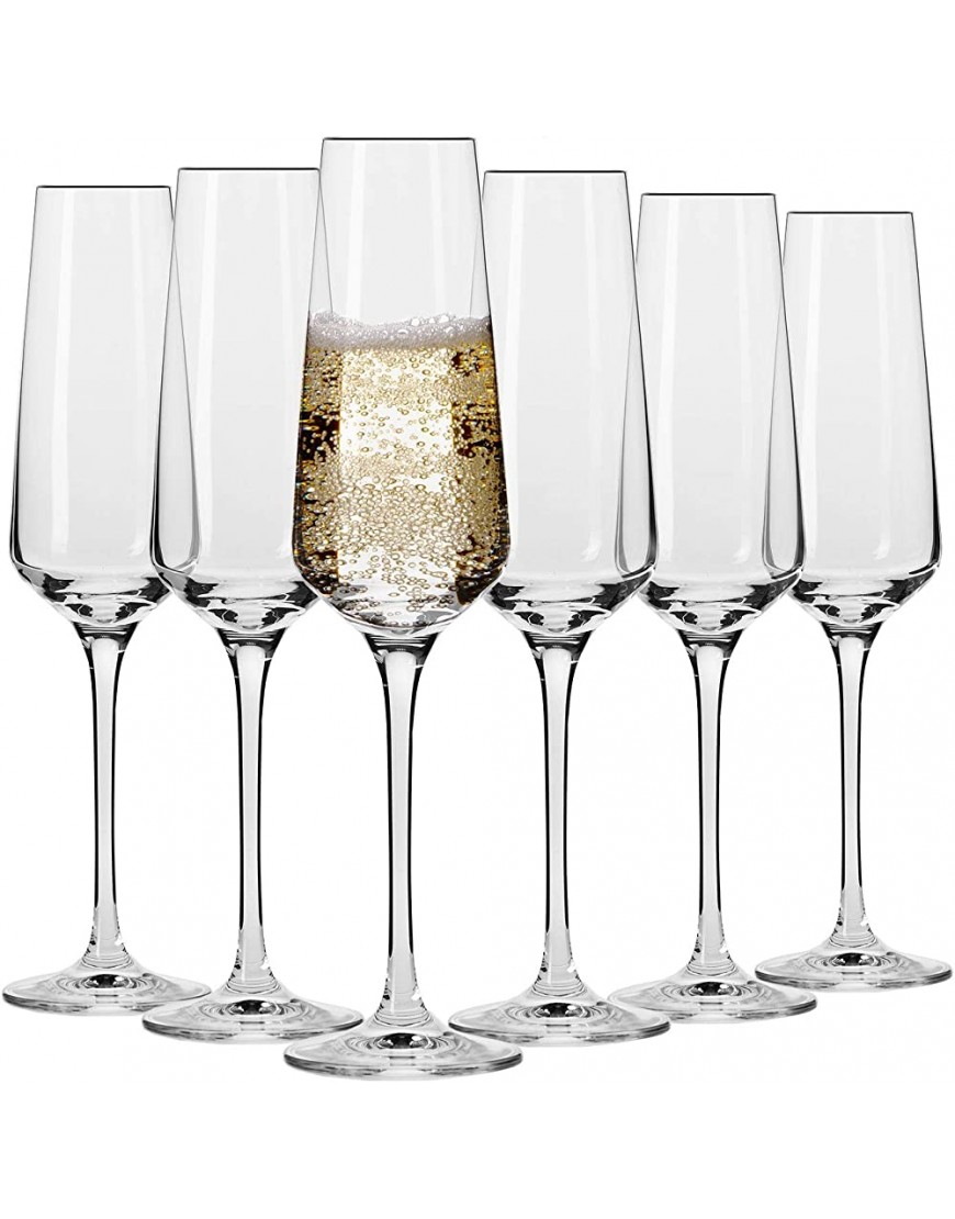 Krosno Flute Cristal de Champagne Verre | Lot de 6 | 180 ML | Collection Avant-Garde | Parfait la Maison Les Restaurants Les Fêtes | Lavable au Lave-vaisselle - BA286BVWW