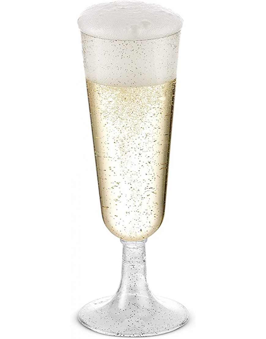 LATERN 50 Pièces Flûtes à Champagne en Plastique 150ml Verres à Champagne Transparents Gobelets à Vin Réutilisables à Tige pour Fêtes Douche D'anniversaire Mariage Jardin 5,5 x 16,5cm - BWA5ENUUZ