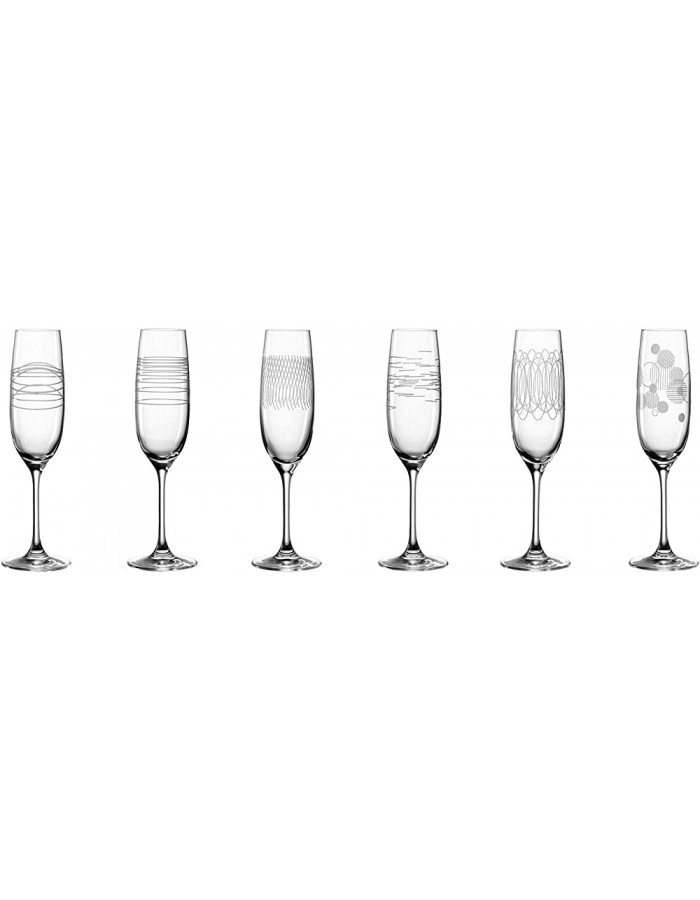 Leonardo Casella 061798 Lot de 6 flûtes à champagne verre à prosecco avec motifs résistant aux chocs passent au lave-vaisselle 190 ml - B9D48UBDZ
