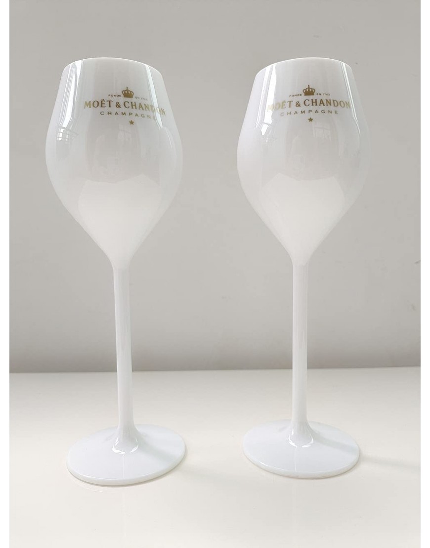 Moët & Chandon Ice Imperial Lot de 8 verres à champagne 130 ml en plastique avec gravure Motif rose Piccolo Blanc - BKDNASSPP