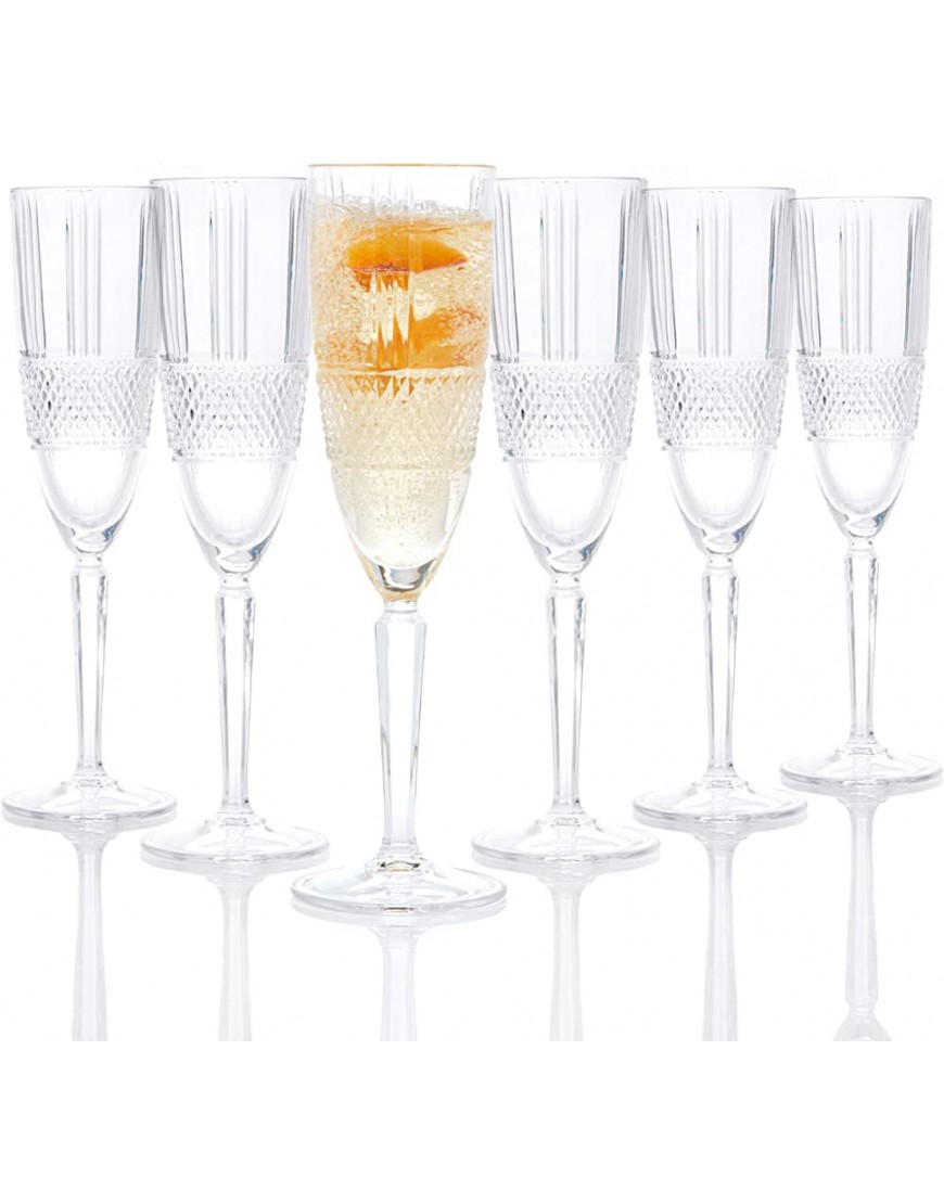 RCR 26968020006 Brillante Luxion Crystal Lot de 6 Verres à Champagne Flûtes à Champagne en Cristal 190 ml Compatibles Lave-Vaisselle Verres de Boissons pour la Maison Les Restaurants Les Fêtes - B26Q4ILLQ
