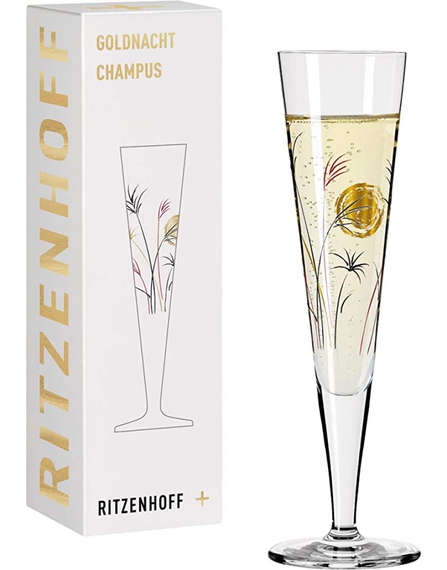 Ritzenhoff 1071013 Verre à Champagne 200 ml – Série Goldnacht n°13 – Bijou élégant avec or véritable – Fabriqué en Allemagne - BBWDMRQEG