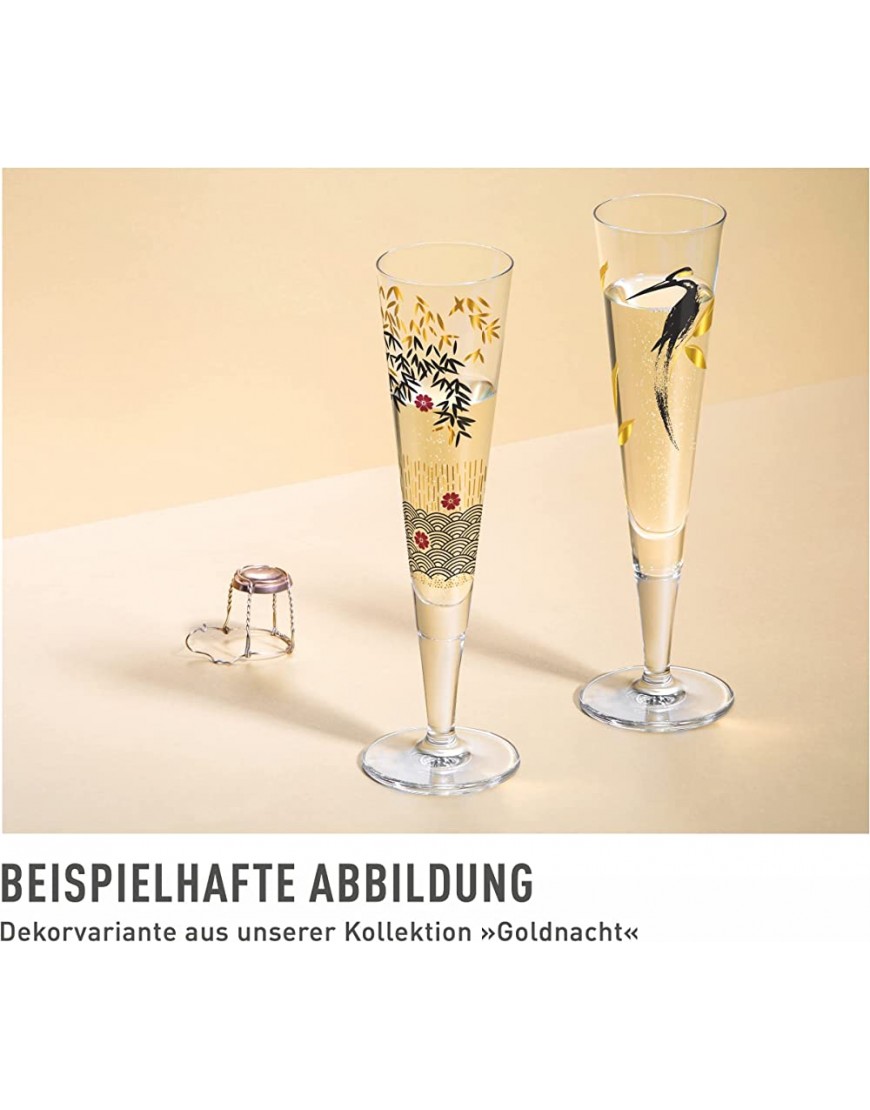 Ritzenhoff 1071028 Verre à Champagne 200 ml – Série Goldnacht N° 28 – Bijou élégant avec or véritable – Fabriqué en Allemagne or noir rouge - BDNQWRQXJ