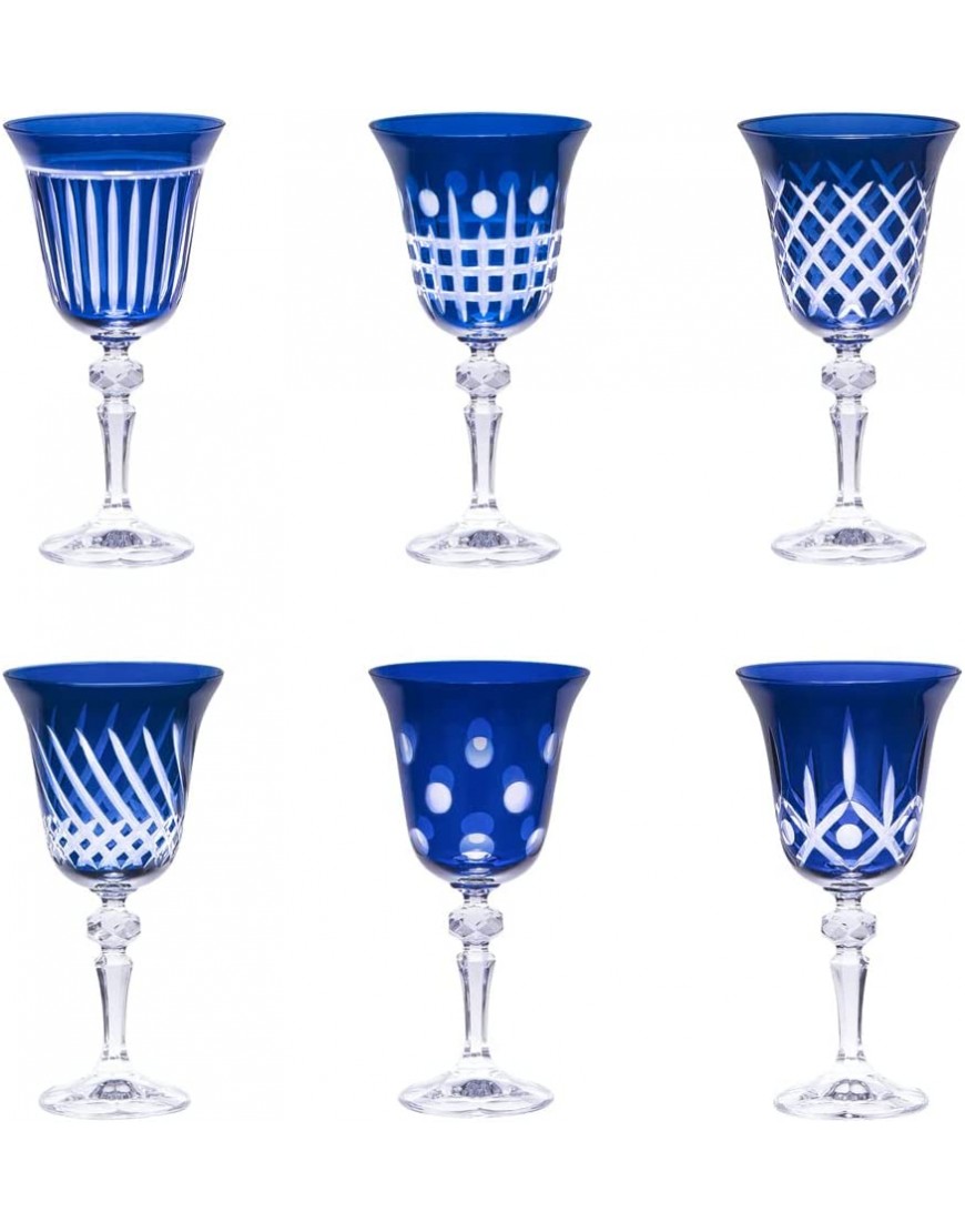 Table Passion Coffret de 6 verres à pied 22 cl en cristal taillé bleu - BKKH7XHFX