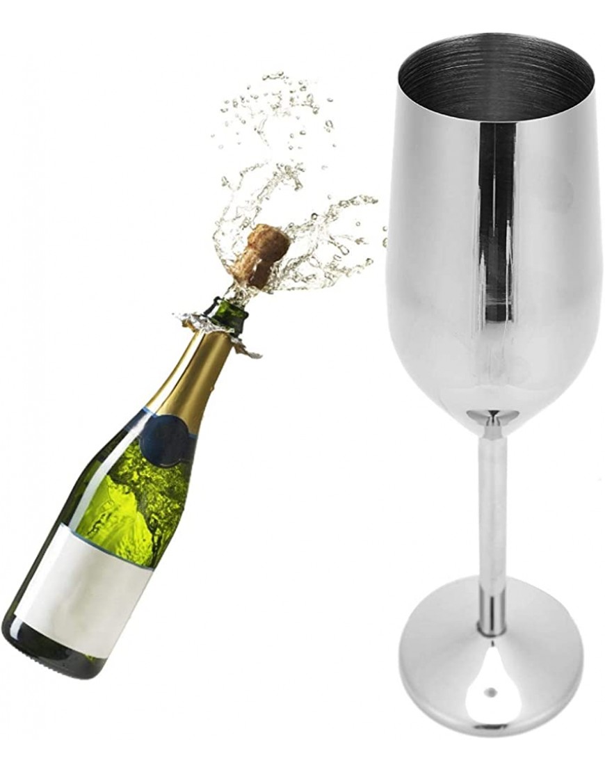 Verres à Champagne en verre à vin en acier inoxydable 220ML 304 ， Kuuleyn buvant des flûtes à Champagne tasses incassables pour banquet de fête au barArgent - B697JGGEW