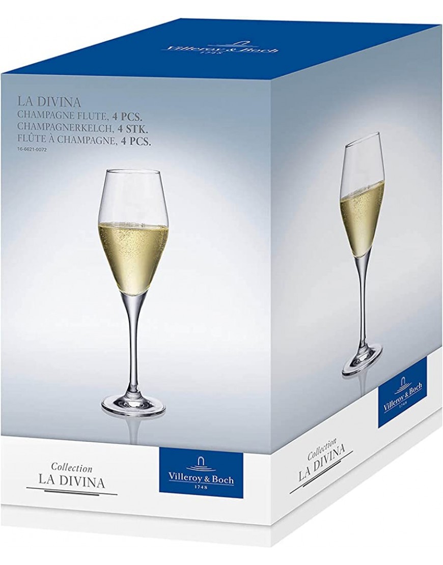 Villeroy & Boch la Divina Jeu de 4 Verres à Champagne en Verre Cristallin 260 ml - B8J8QSQDG