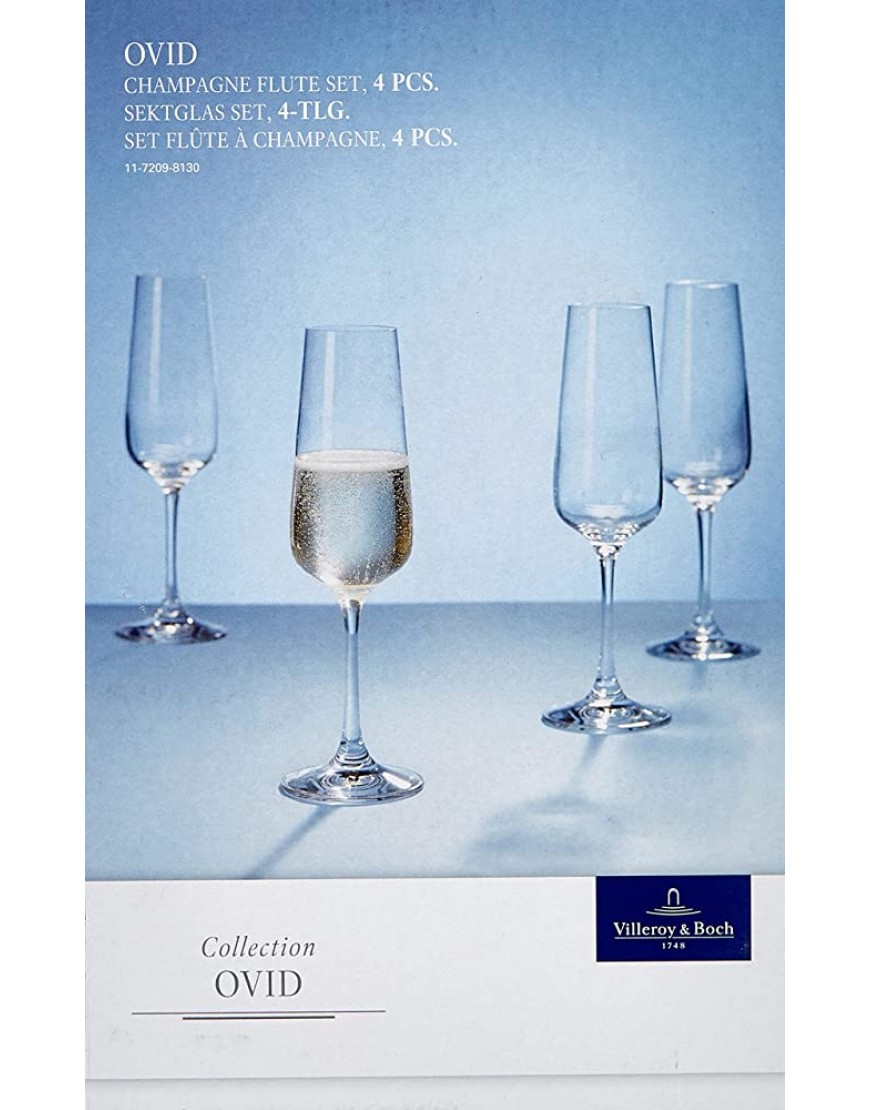 Villeroy & Boch Ovid Flûtes à Champagne Lot de 4 250 ml Cristallin Transparent - B7E88BDGV