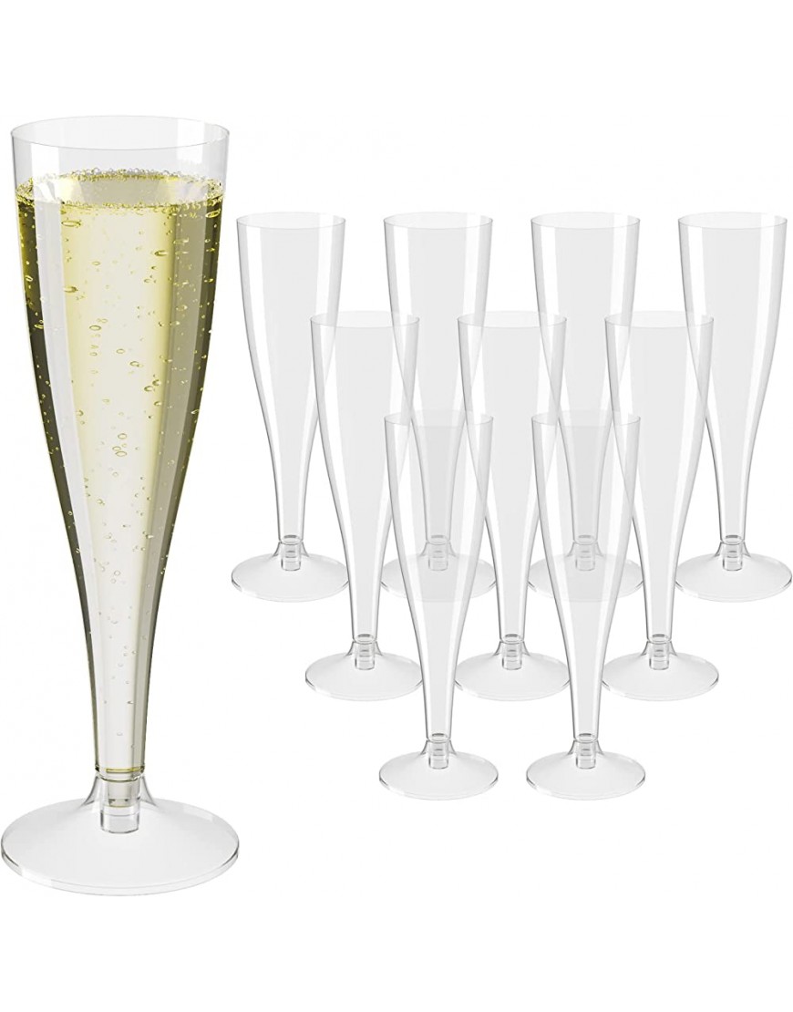WELLGRO Lot de 30 verres à champagne en plastique 100 ml avec trait de niveau transparent sans BPA réutilisables Champagne Prosecco Quantité : - BVBNEIKQW