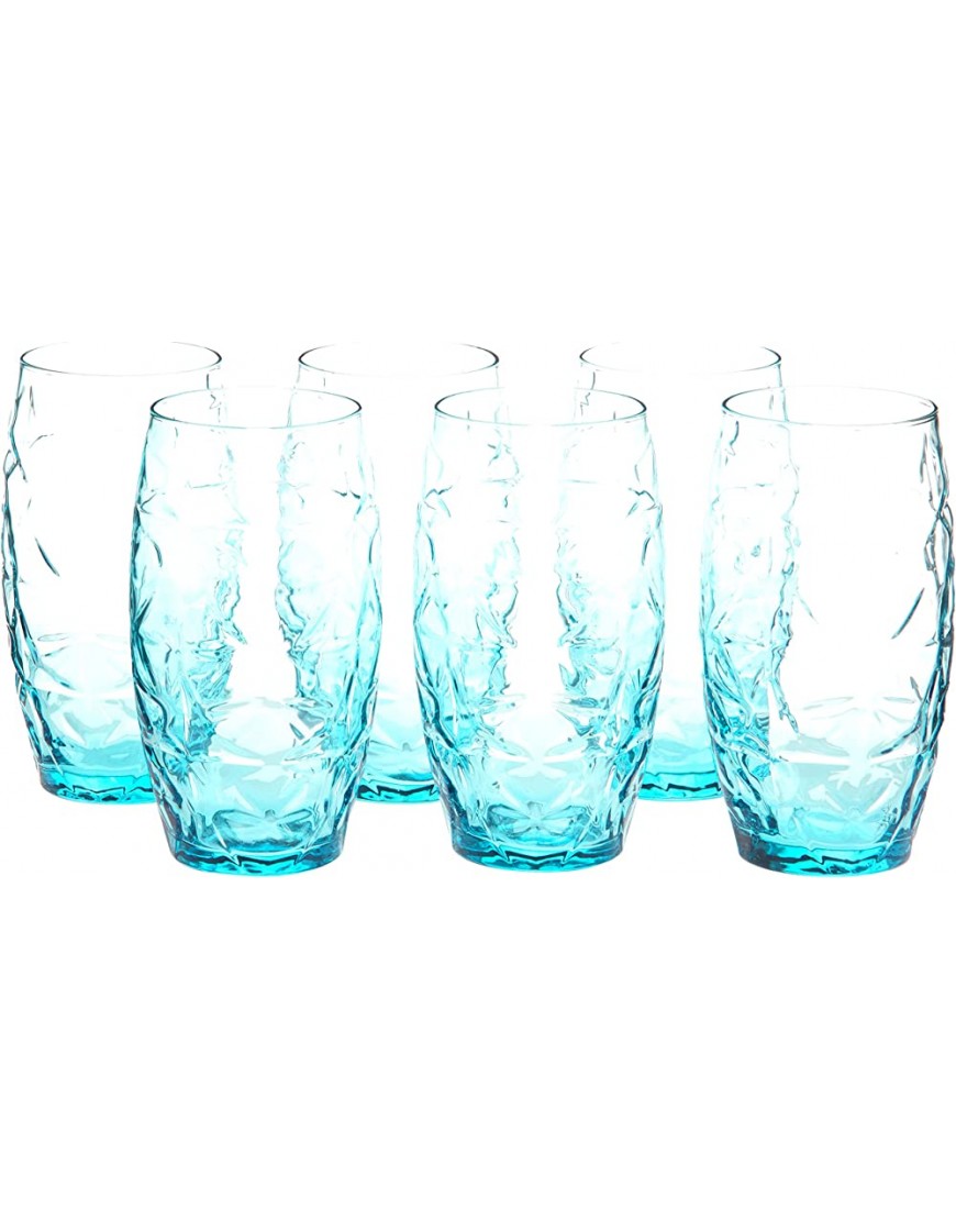 Bormioli 320265BAC121990 Rocco Lot de 6 verres réfrigérants Verre Bleu froid. 16 Ounce - B5VA1TKOH