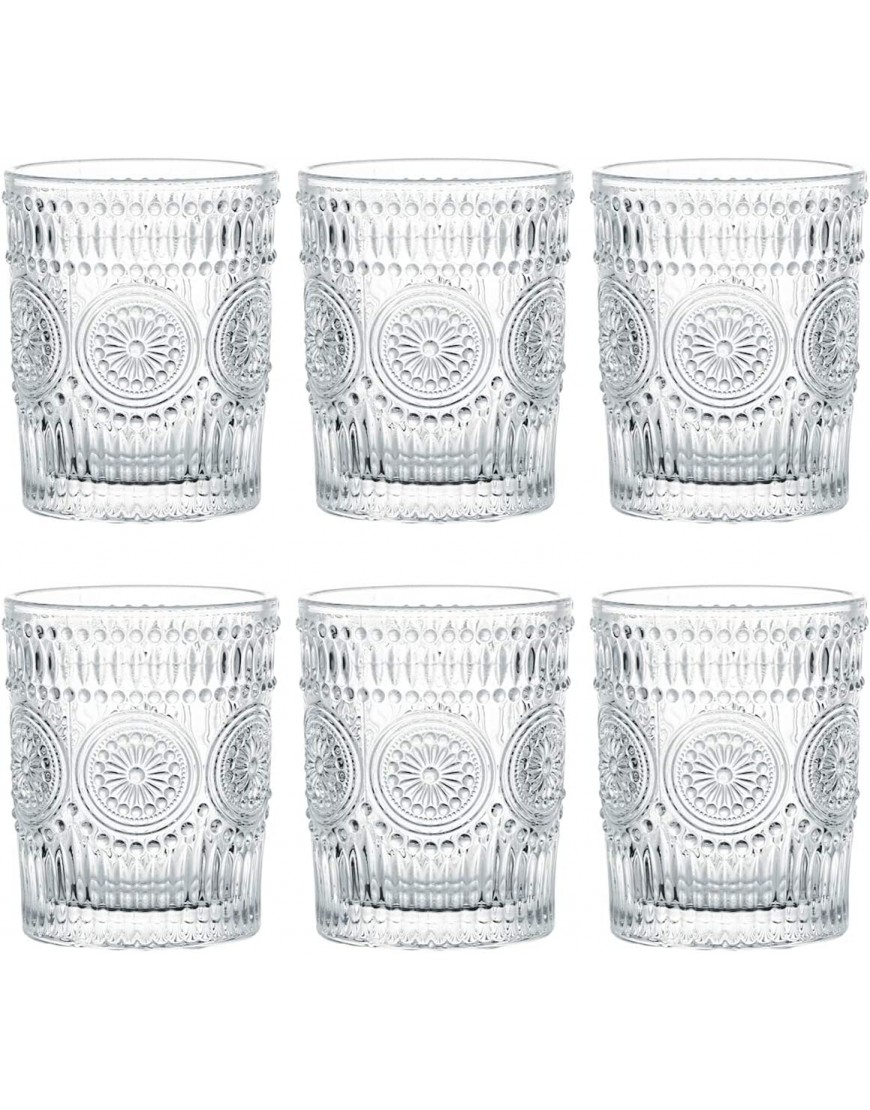 Kingrol – Lot de 6 verres à eau romantiques de 270 ml Qualité supérieure Style vintage Pour jus boissons bière cocktail - BM211CGPA