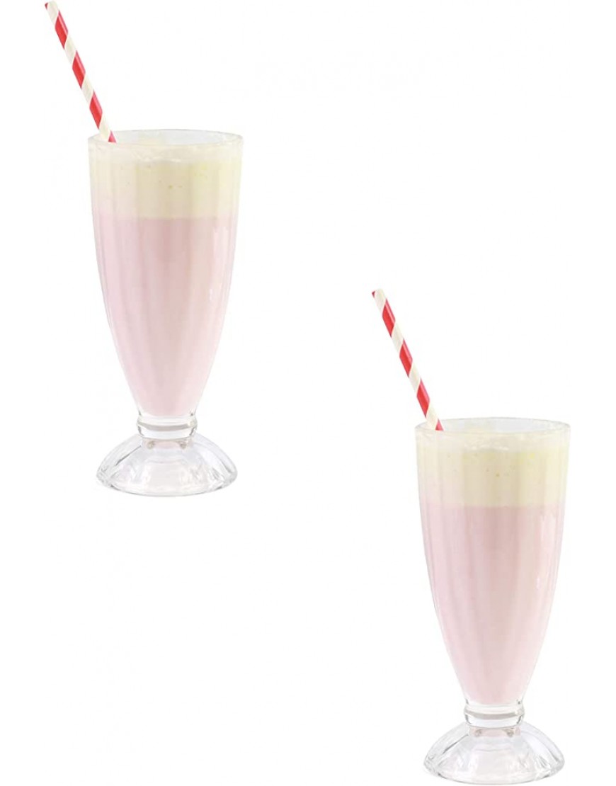 Lot de 2 verres à glace ou milkshake style café-restaurant américain - BK9W3ZPZS