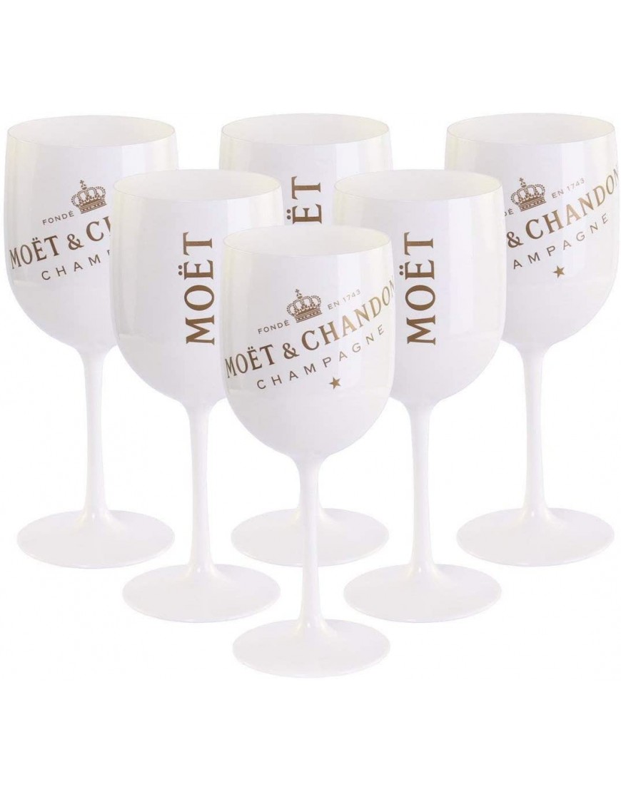 Moët & Chandon Ice Impérial Champagne Lot de 6 grands verres blanc or en acrylique Gobelet - BNKV2GHFC