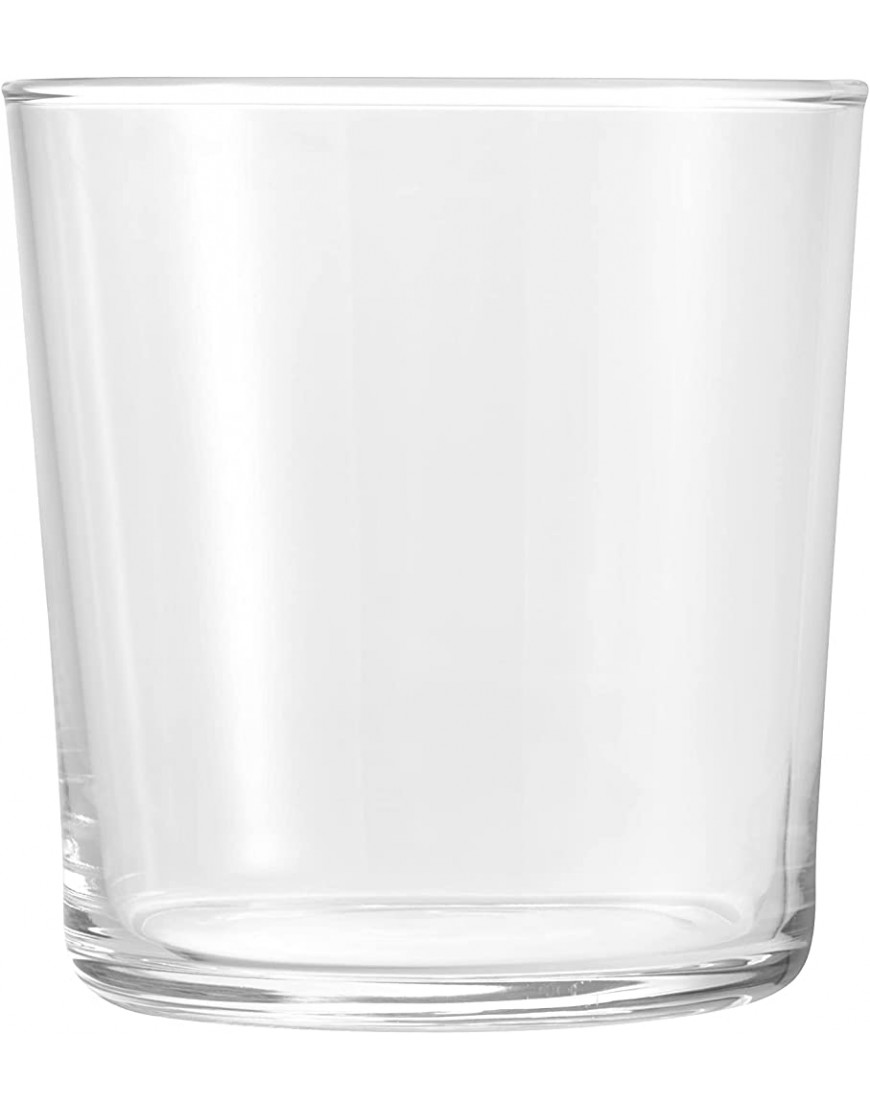 BORMIOLI ROCCO BODEGA Lot de 12 gobelets en verre trempé Verre résistant Léger Lavable au lave-vaisselle Made in Italy Vaisselle Capacité 370 ml Dimensions 9 cm x 8,5 cm Transparent - BVKM6PTIO