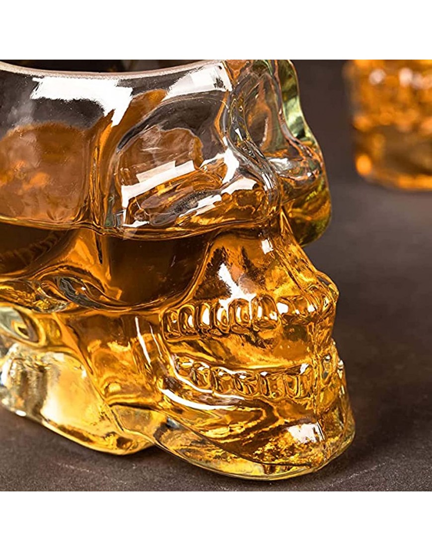 Ensemble carafe à whisky verres tête de mort 750 ml avec 2 tasses tête de mort 150 ml avec bouchon pour famille fête Halloween Noël et anniversaire - B6KWAEQNG