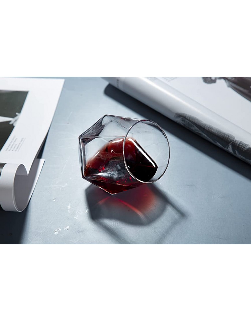 [Lot de 6 300ml] DESIGN·MASTER-Verres à vin sans Pied Whisky Diamantés en Verre Verres à boire sans plomb idéaux pour le vin rouge et blanc le cocktail le jus l'eau la verrerie de cuisine. - BJ736XBMC