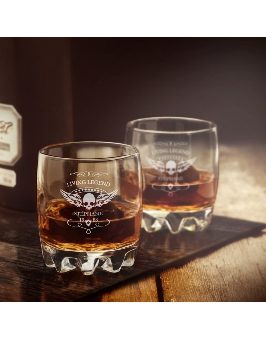 Maverton 300ml Verre à whisky personnalisé pour lui Cadeau d’anniversaire Verre classique pour les connaisseurs de whisky Un cadeau personnalisé pour homme Légénde - B4DKVZGLS