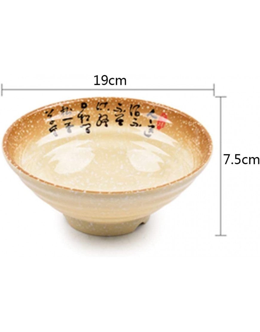 Bols En Plastique Ménagers Bols Mélamine Imitation Porcelaine Vaisselle Japonaise Bol À Soupe Bol De Nouilles De Boeuf Commercial Color : Brass Size : 19 * 7.5cm - B9VMVESAP