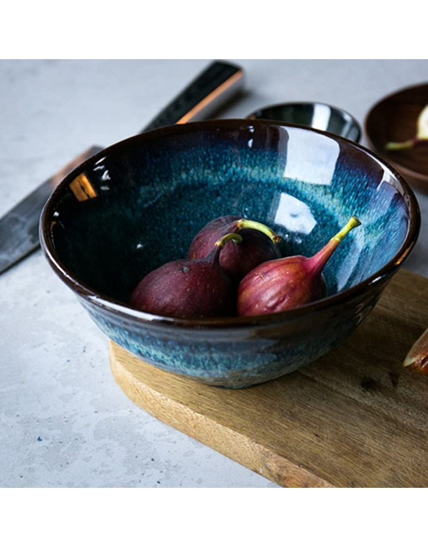 Seau Bol Vaisselle Créative Paon Nouilles Bol Européen Salade Bol Riz Bol en Céramique Ramen Bol Maison Soupe Bol Color : Blue Size : 18 * 9cm - BB7JACBHR