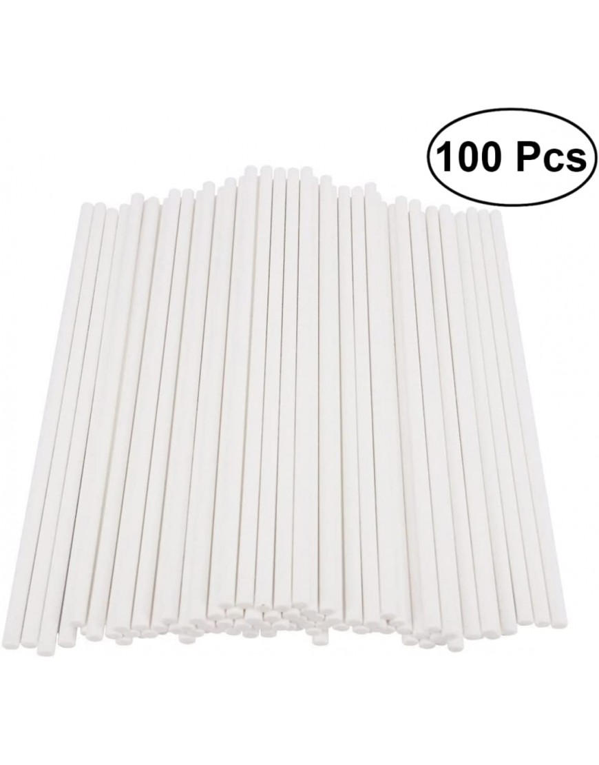 BESTonZON 100 Pièces X. Cm Sucker Making Candy DIY Party Paper Craft Project Lollipop Homemade- Candy for Sticks Cake Chocolate Pops Birthday White Treat - BDEDHZHLC
