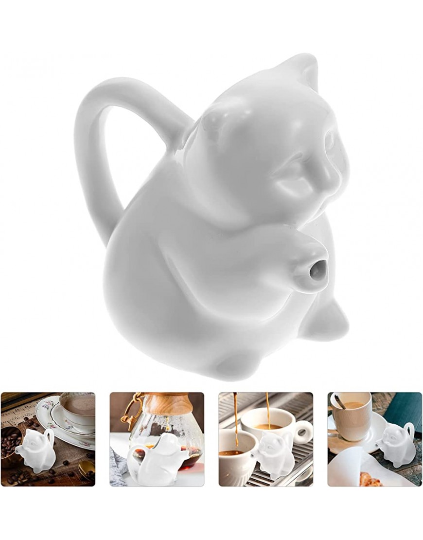 Luxshiny Mini Chat Creamer avec Poignée Animal Creamer Porcelaine Blanche Porcelaine Tea Thé sous- Dressing Server pour La Cuisine - BQ7AKDNJG
