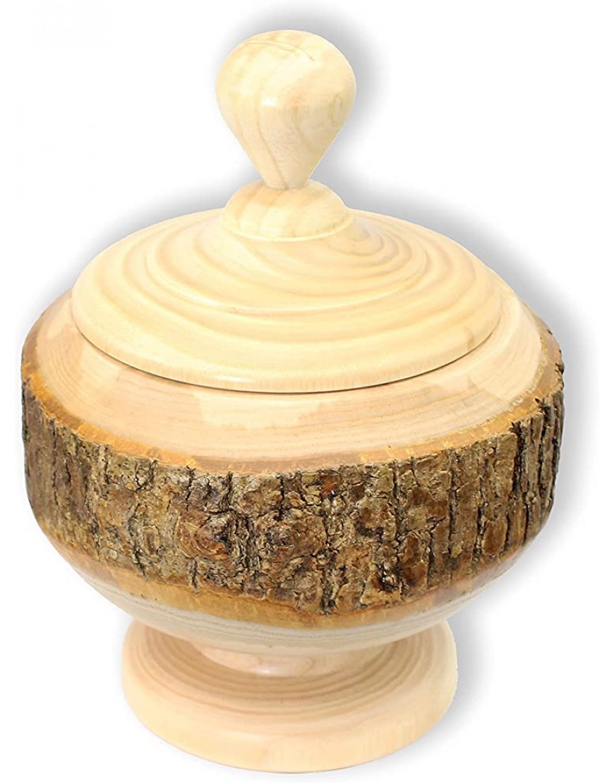 DC21 Pot à sucre fait main en bois avec écorce d'arbre - BBKHAGMBG
