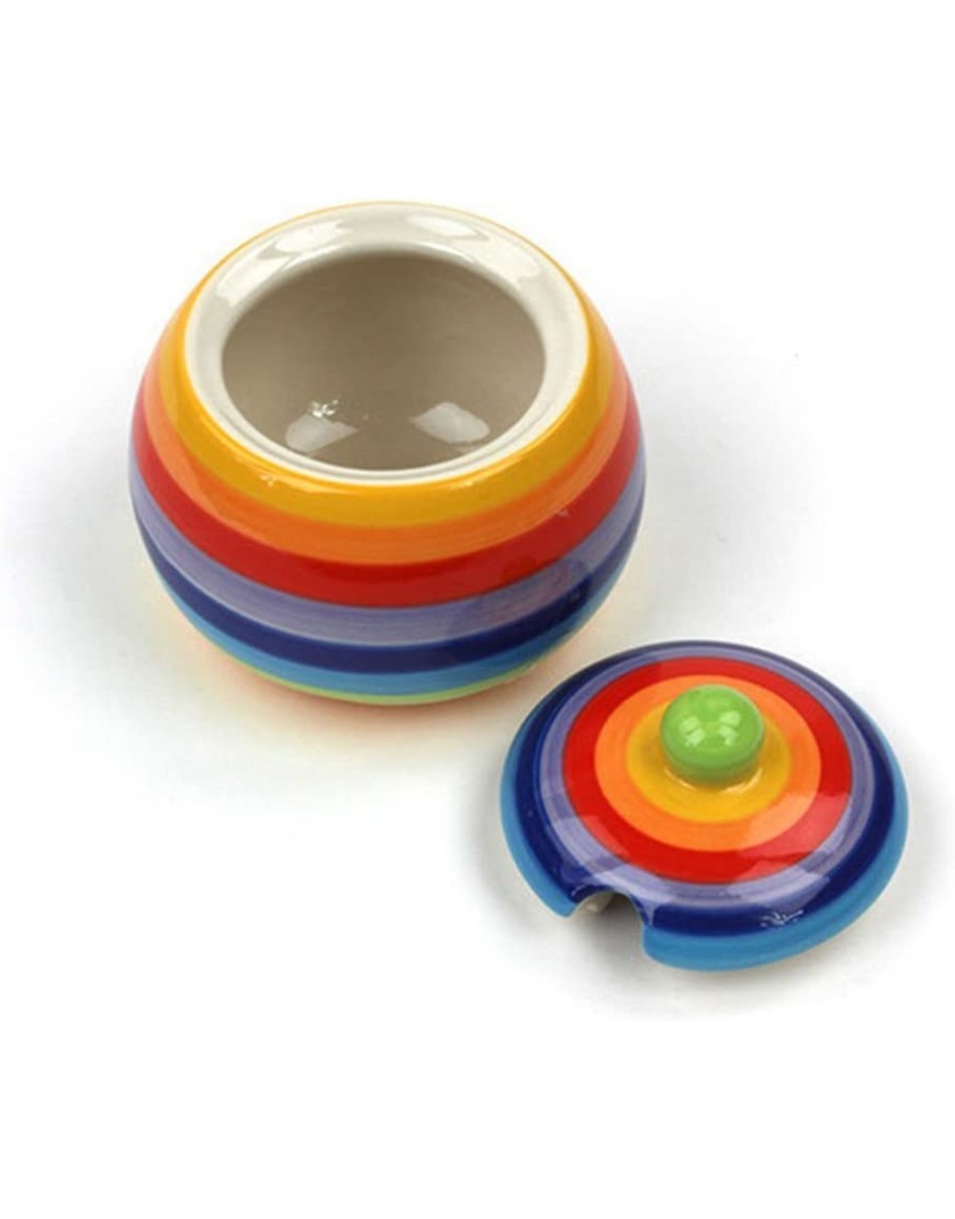 Windhorse Rainbow Striped Ceramic Sugar Pot - BM875LGTS