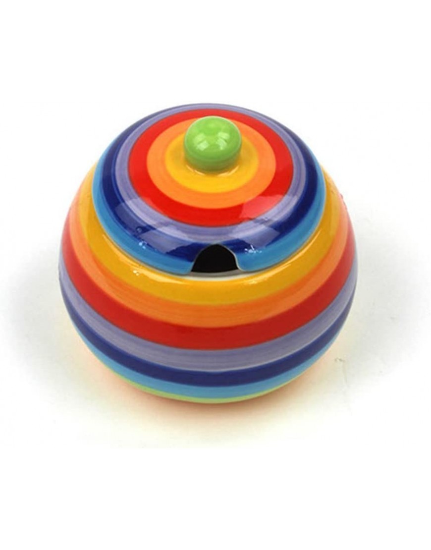 Windhorse Rainbow Striped Ceramic Sugar Pot - BM875LGTS
