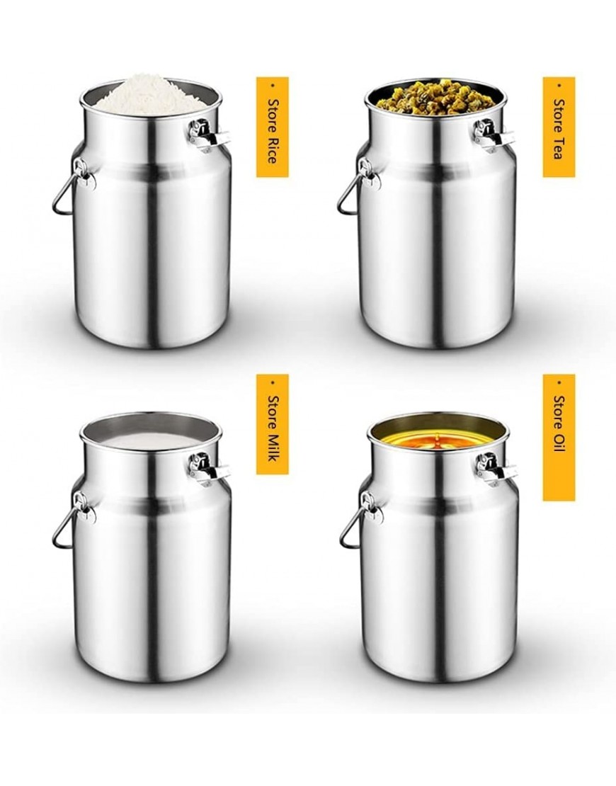 Bidon À Lait INOX 201 Acier Inoxydable Boîtes de Lait Récipient Pot À Lait avec Couvercle Hermétique Poignées Portables pour Le Stockage de Liquides 10L - BE5V8IKGI