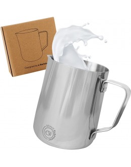 BRAVE ELEPHANT® Pot à lait en acier inoxydable 900 ml [Silver] – Pot à lait en acier inoxydable pour Latte Art – Barista – Pot à lait innovant – Pot à mousse pour Barista - BK549PVYY