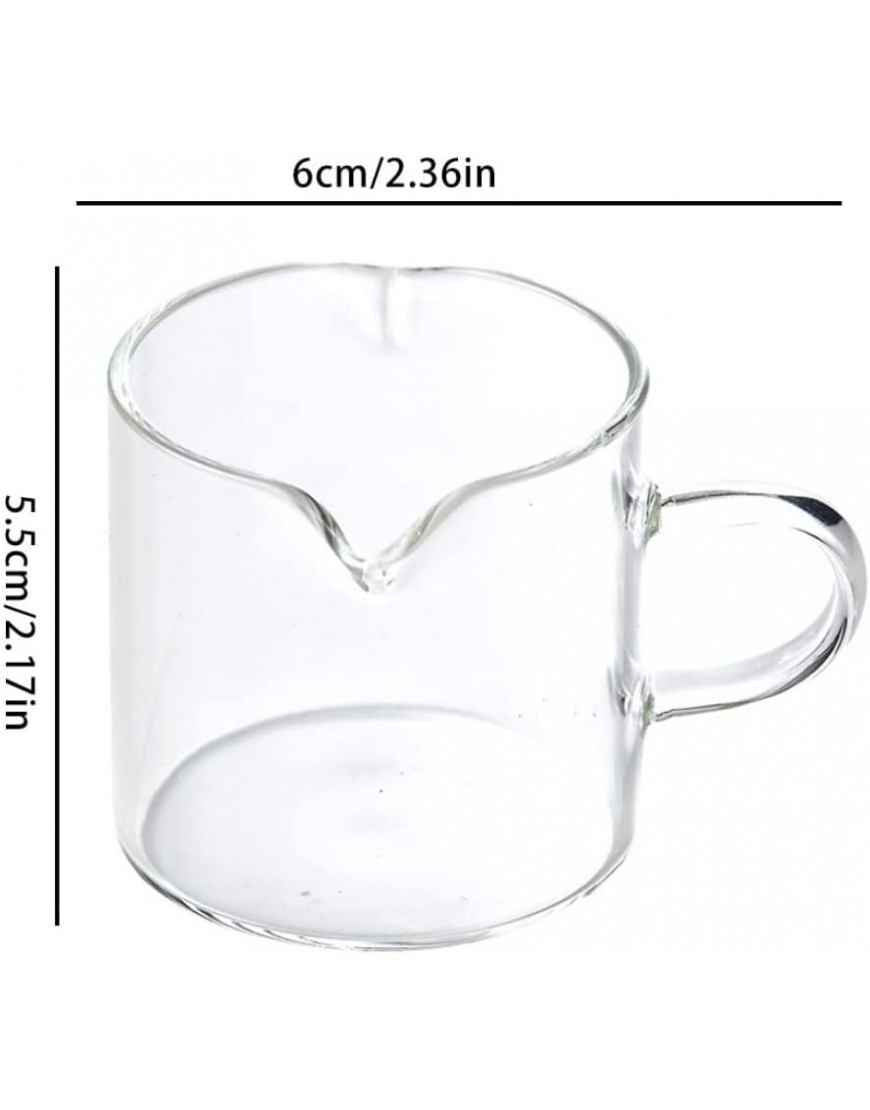 Cramemer en verre 4 oz Mini Caxe Creamer Picheur Double jet Jouer de lait Pouche avec poignée pour la cuisine Home Use - BDVB6OZGX